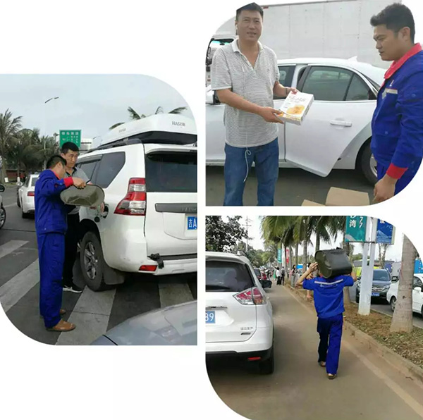 上万辆车滞留海南，中石化用便利油桶手动沿途配送油品