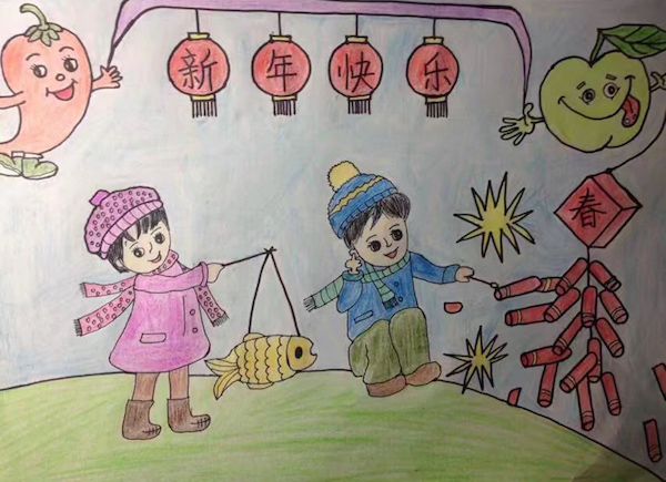 澎湃寒假征稿选登|小画家们的拜年画