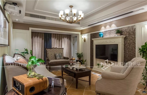 客厅 橡树湾 美式风格 180平 四室两厅 南通锦华装饰装修