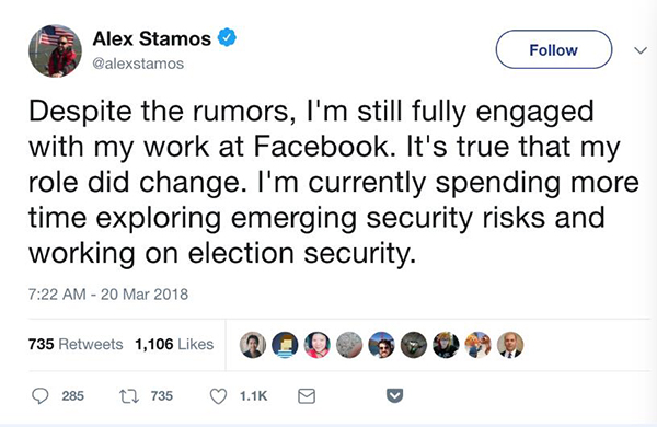 Facebook泄露5000万用户信息，安全高管或将离职