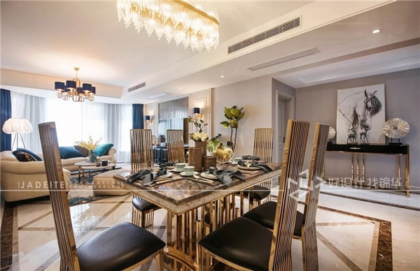 客餐厅 中南世纪花城 美式轻奢 180平 四室两厅 南通锦华装饰装修