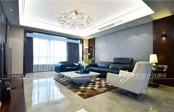 客厅 华强城 简约台式风 158平 三室两厅 南通锦华装饰装修