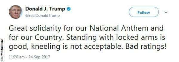 严禁“奏国歌期间单膝跪地”，特朗普和NFL的战争还没完