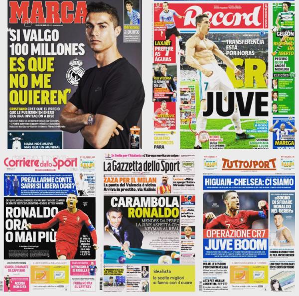 重磅！C罗加盟尤文图斯，转会费达1.05亿英镑