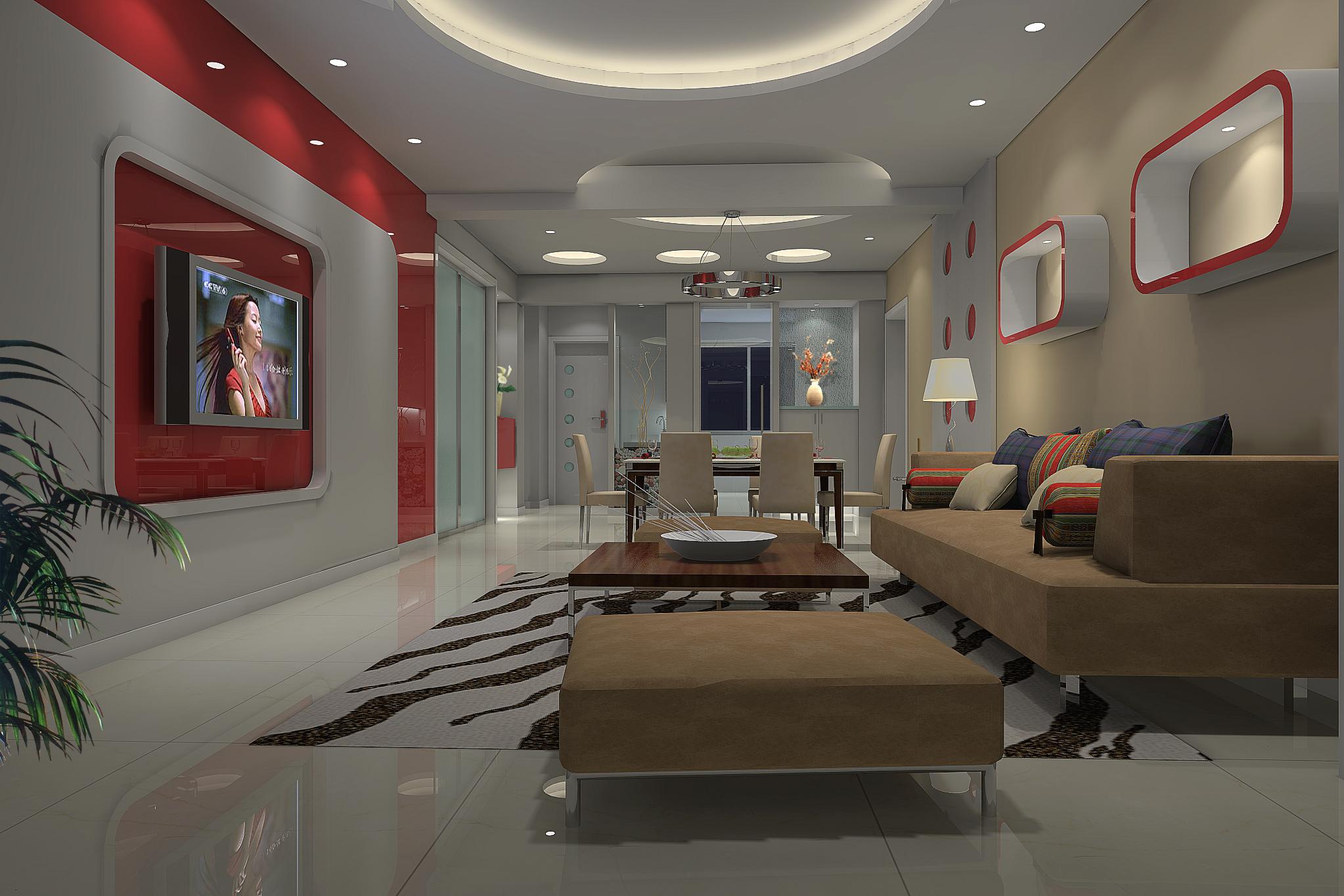 刚拿到的客厅效果图