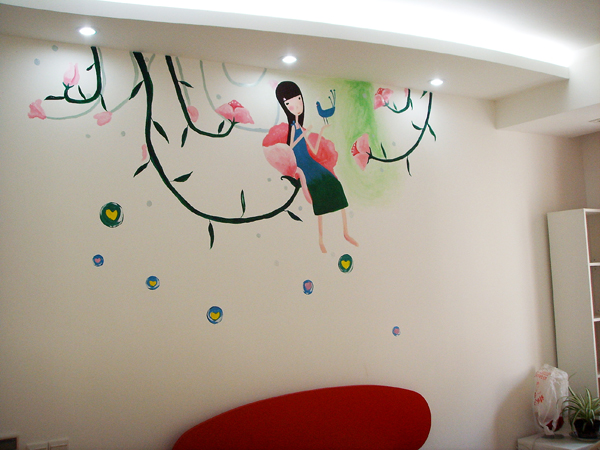 本人手绘墙，有兴趣的看看，主张你的个性你的美！！