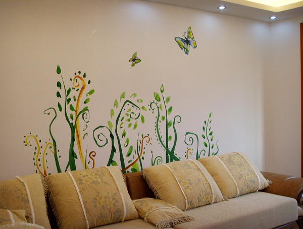 本人手绘墙，有兴趣的看看，主张你的个性你的美！！